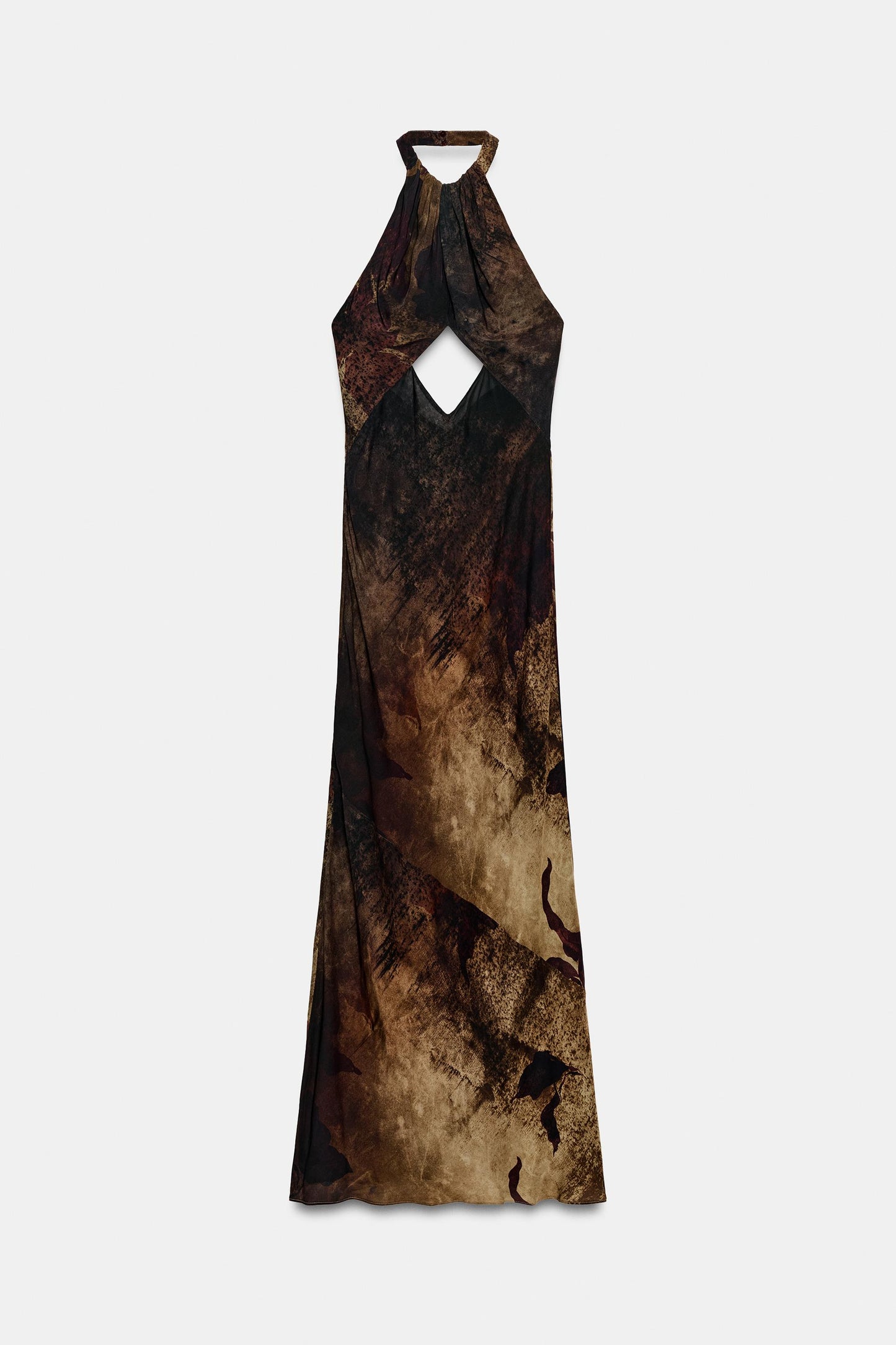 Vestido Cuello Halter Estampado Zw Collection